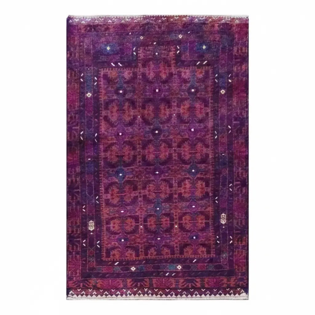 One Of The Kind Afghani Hand-Knotted Rug 2'7" x 4'3" zandirugs